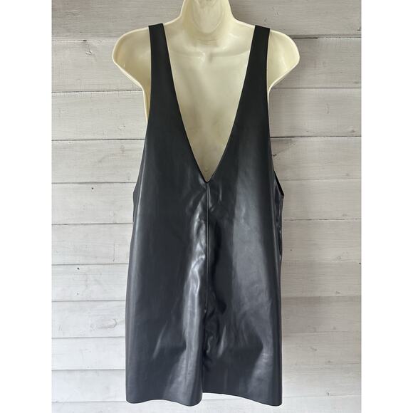 Anthropologie Sunday in Brooklyn Black Faux Leather Dress Size S - Picture 5 of 9